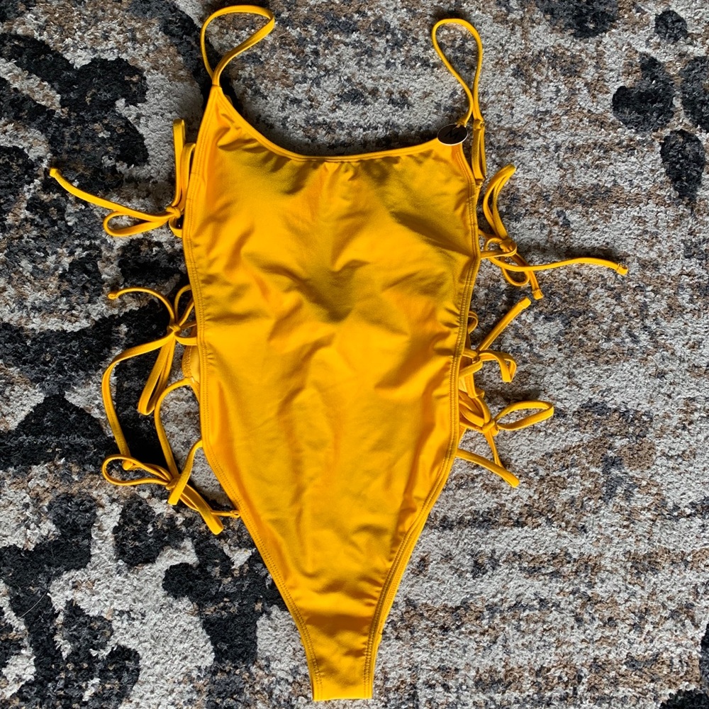 Yellow swimsuit